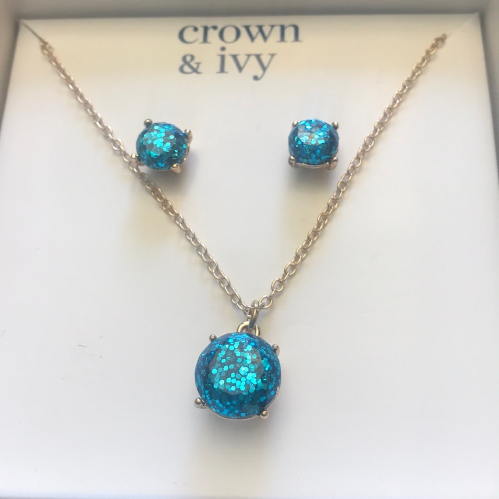 crown & ivy necklace & studs
